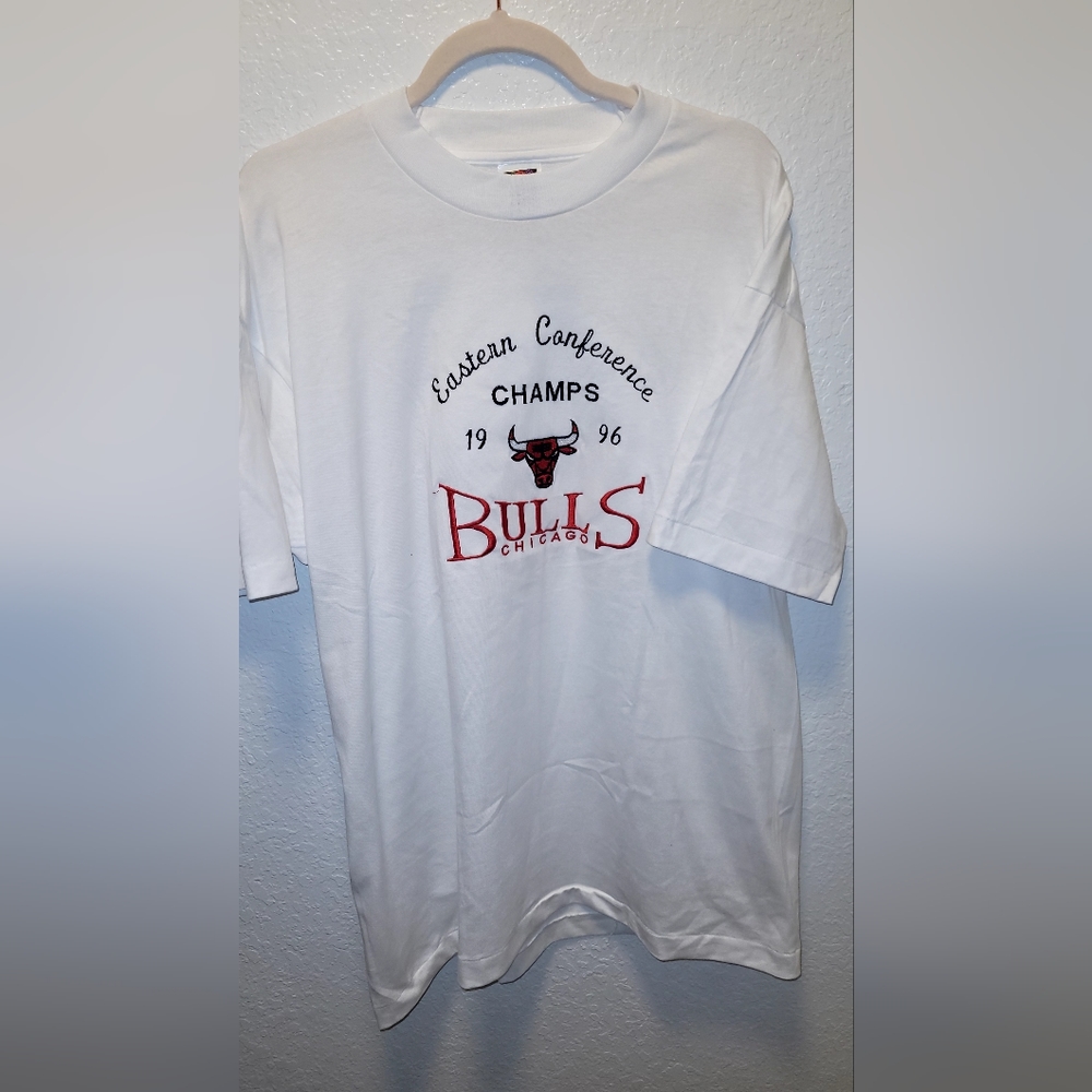 Vintage 90s Chicago Bulls Embroidered Tee 1996 Jordan Team 70 Wins XL